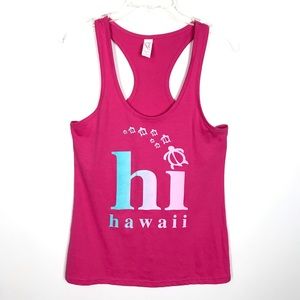 Hi Hawaii Racerback Tank Top Size L  Pink.     163